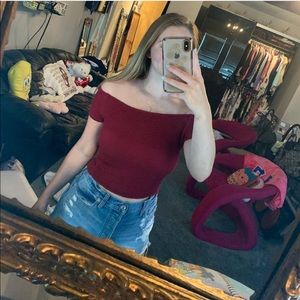 Maroon crop top